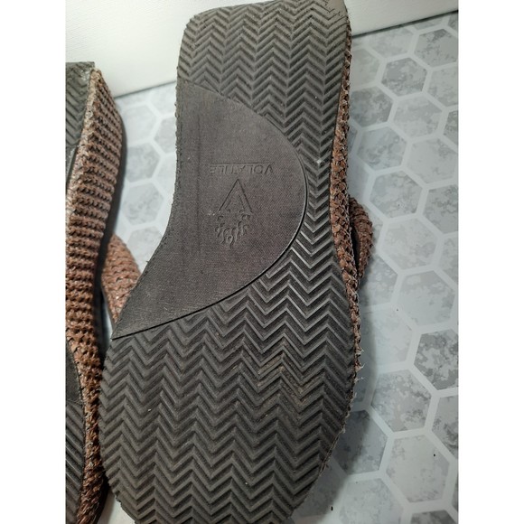 Vintage 90's Volatile Chunky Wedge Platform Flip Flop Thong Sandal size 11 - Picture 10 of 12